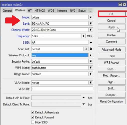 mikrotik wireless client associated