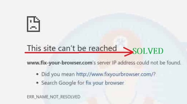 How to Solve This site can’t be reached Error