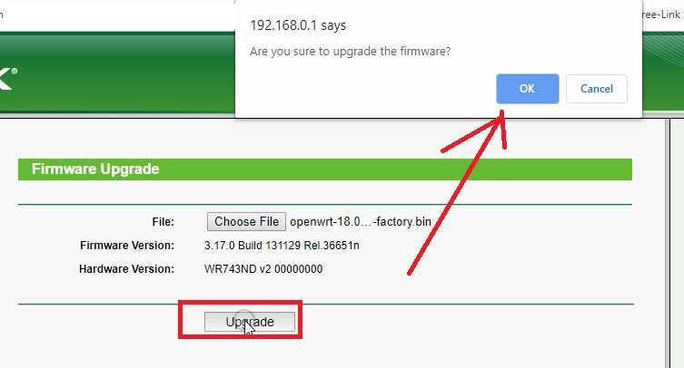 openwrt telnet firmware upgrade