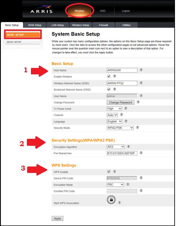 spectrum arris modem login