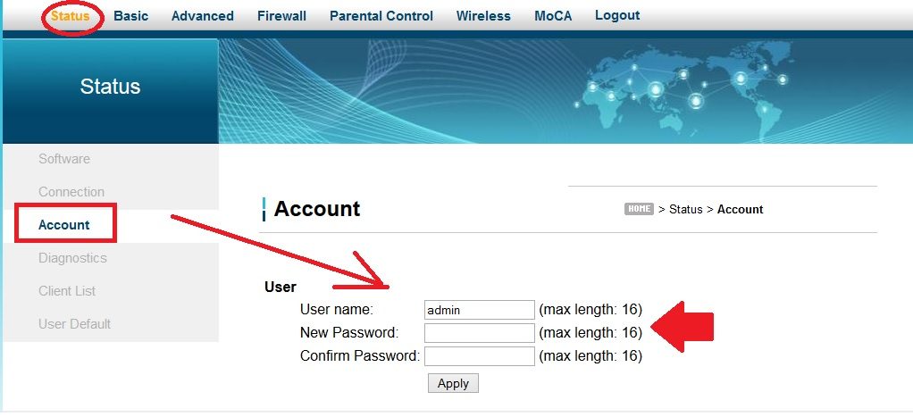 ubee cable modem default login