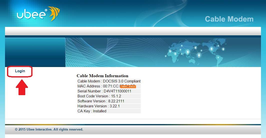 spectrum ubee modem login