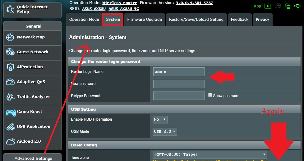 asus router login forgot password