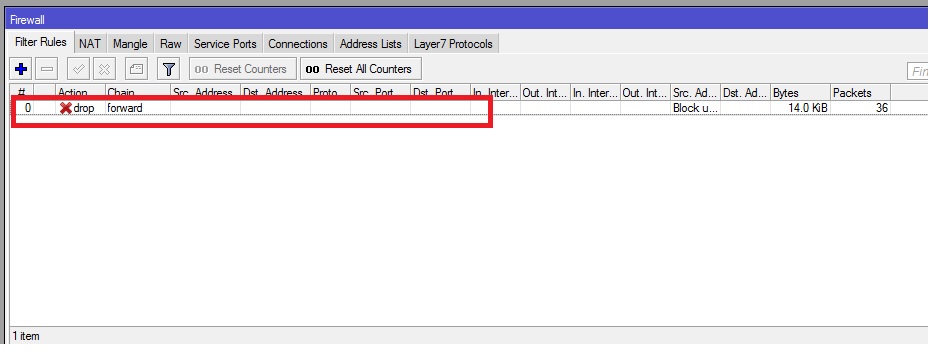 mikrotik firewall block list