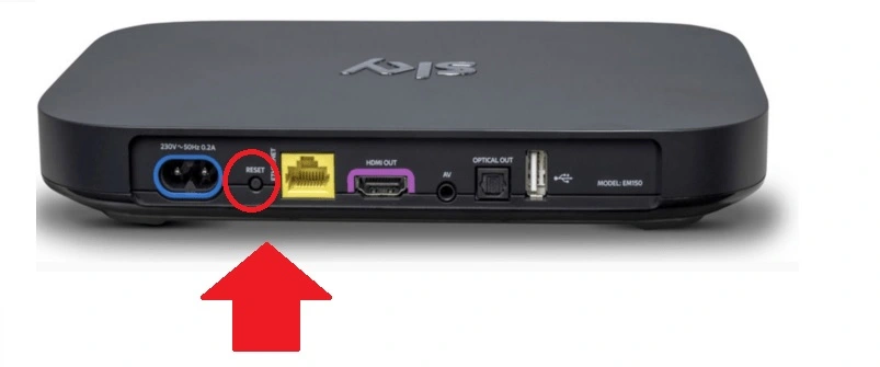 how to factory reset sky q box