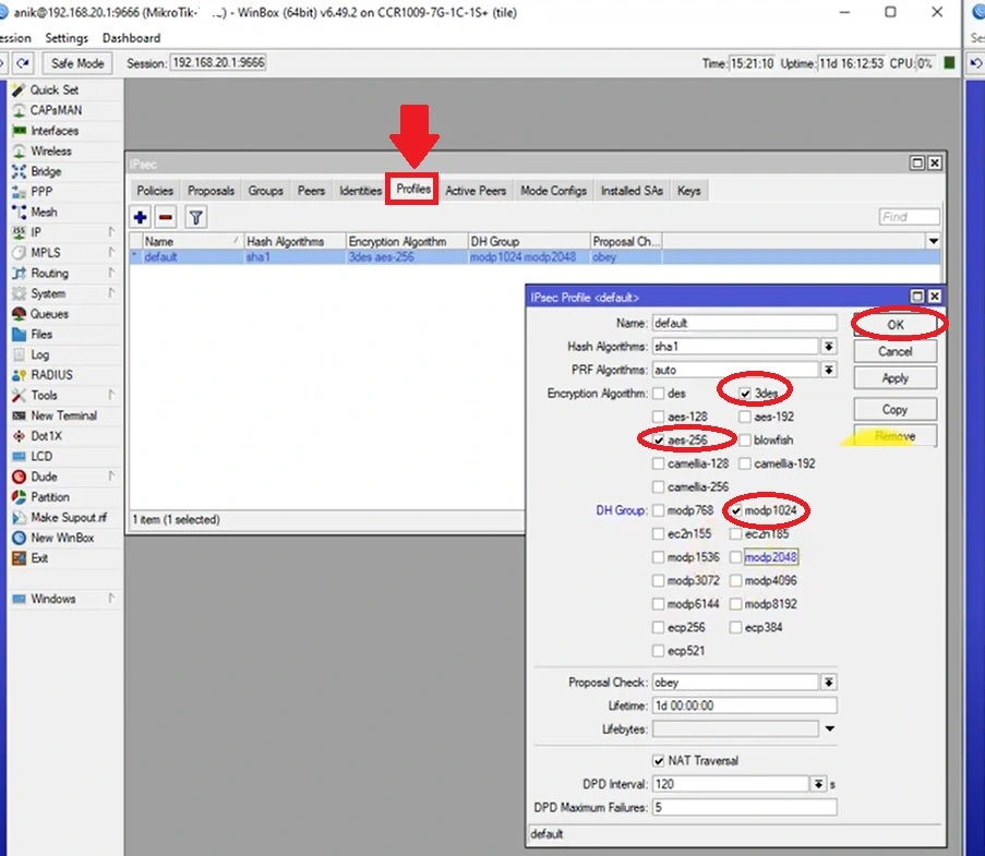mikrotik site to site vpn dynamic ip